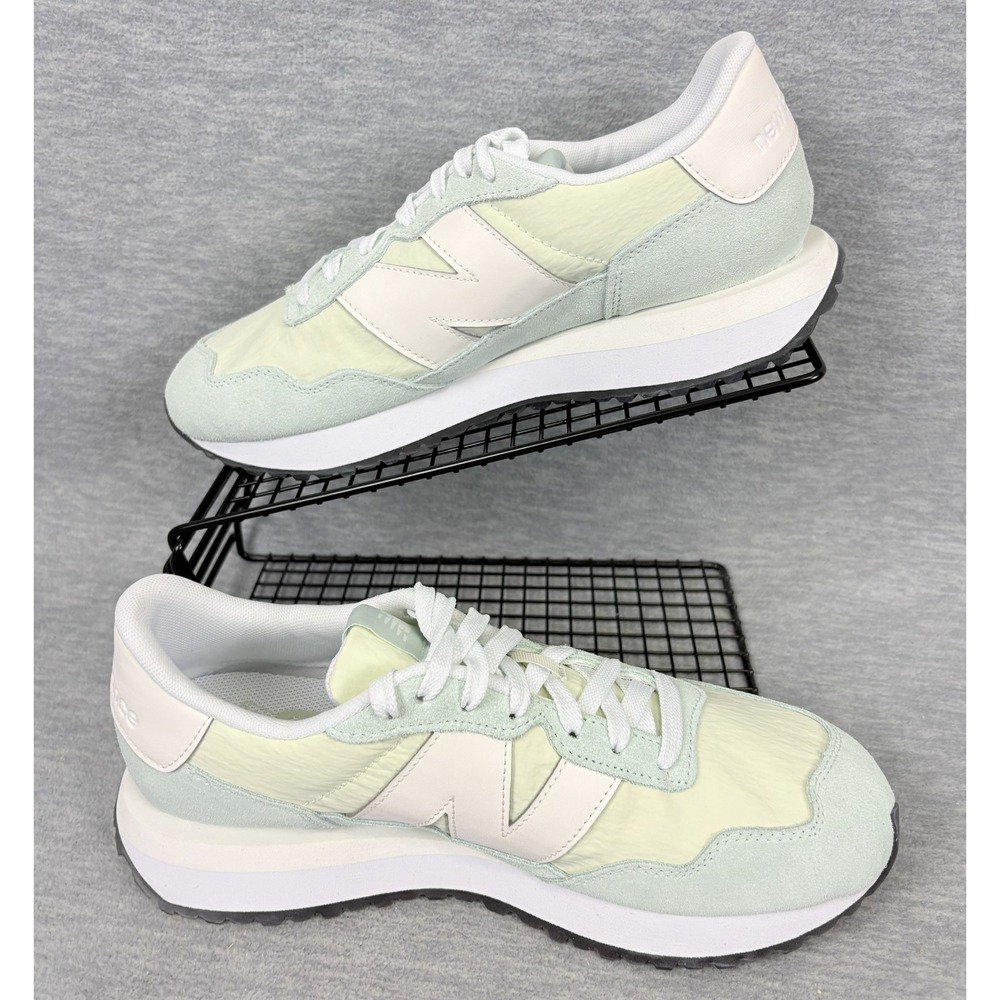 New Balance 237 Womens 9.5 Mint Green Cream Grey White Running Sneakers - Picture 2 of 11